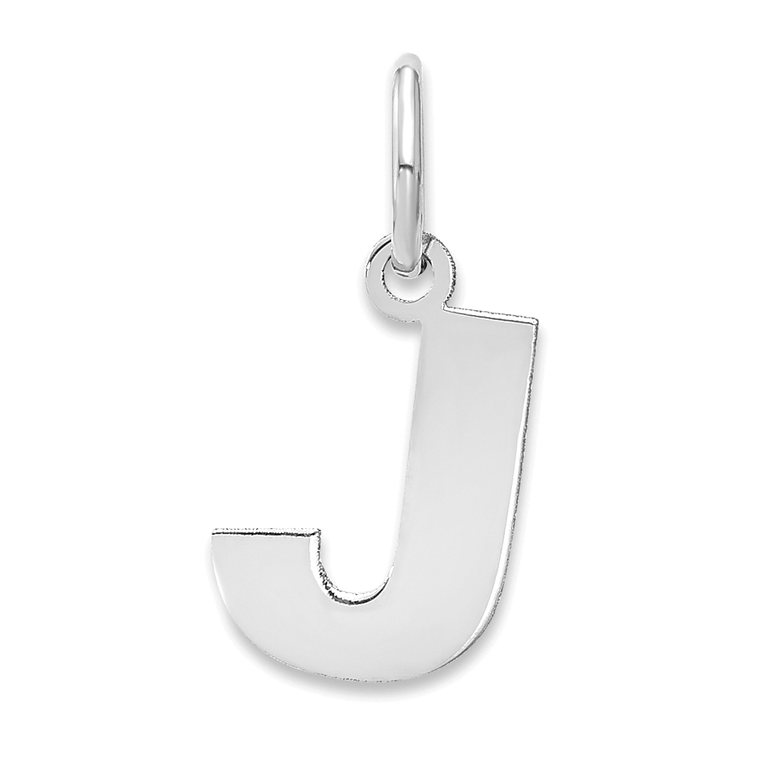 Sterling Silver Rhodium-Plated Letter J Initial Pendant